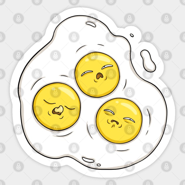 3 person scrambled eggs Sticker by comicada